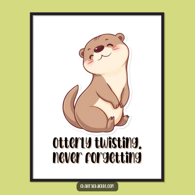 Funny Free Printable Otter Art - Twisty Cheer Downloadable Wall Decor
