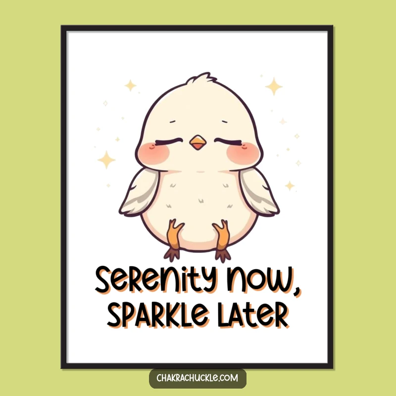 Free Printable Wall Art: Meditating Sparrow Zen Funny Downloadable Art