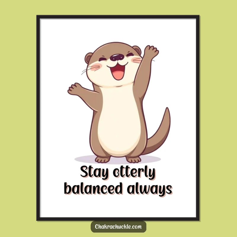 Free Printable Otter Handstand Wall Art - Funny Animal Downloadable Decor
