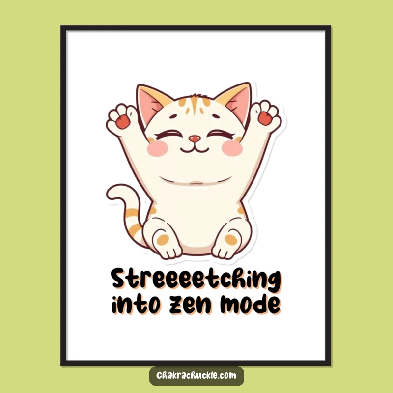 Free Printable Cat Yoga Art - Cute Animal Downloadable Decor