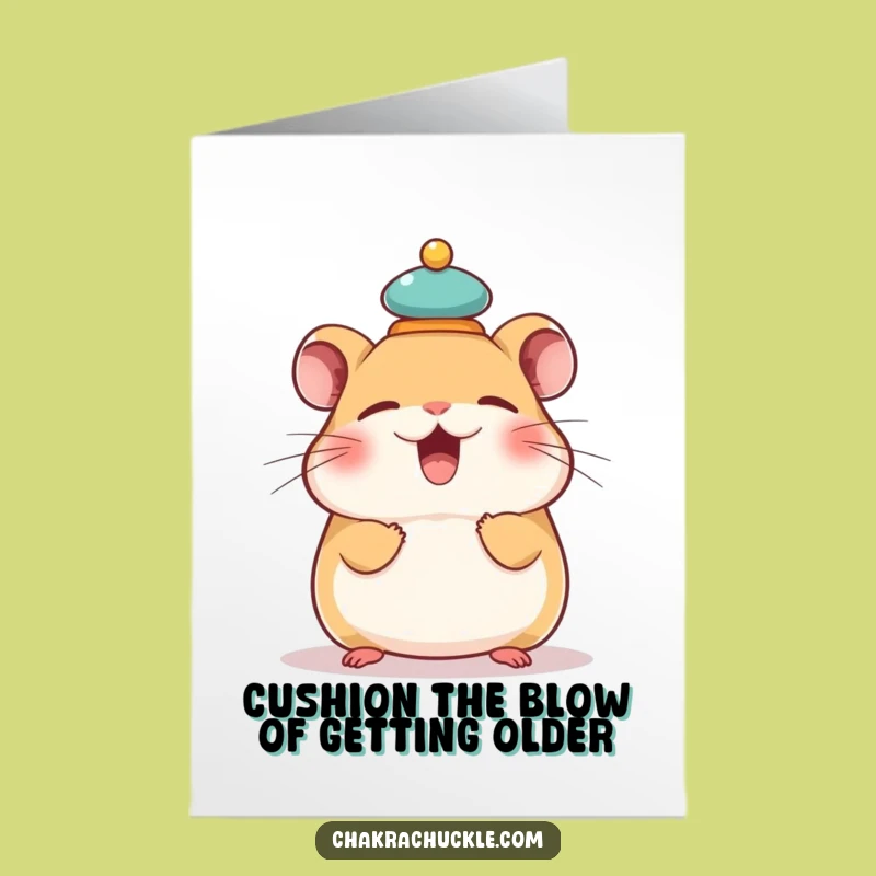 Free Printable Birthday Card: Giggling Hamster Zen - Funny Downloadable Birthday Surprise