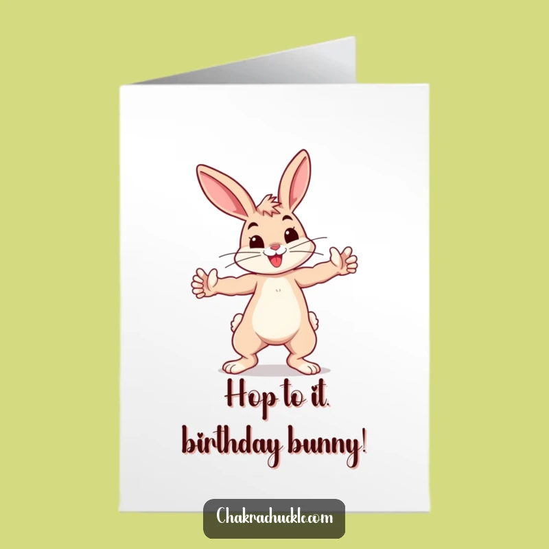 Free Printable Bunny Warrior Birthday Card - Energetic Fun Downloadable