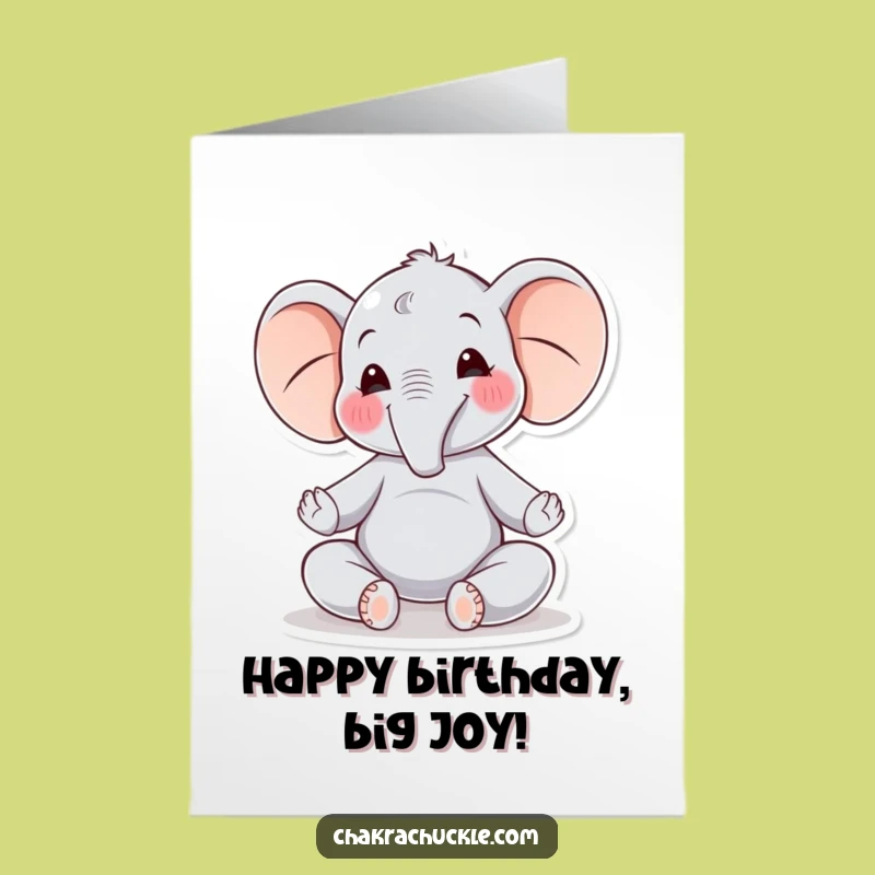 Free Printable Elephant Yoga Card - Calm Birthday Downloadable Gift