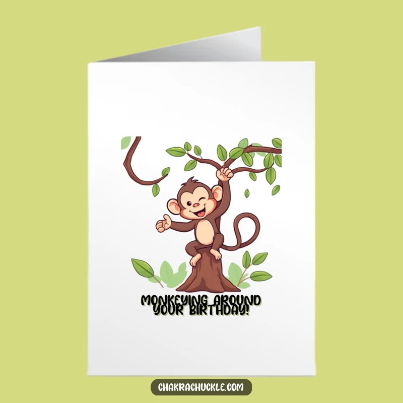 Free Printable Monkey Yoga Card - Funny Birthday Downloadable Gift