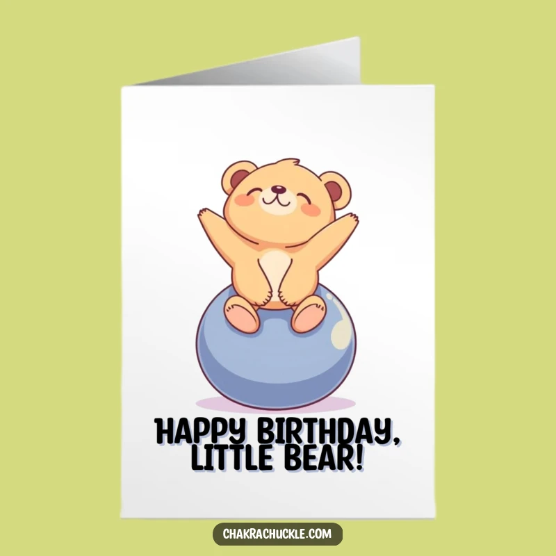 Free Printable Birthday Card: Blissful Bear Yoga Funny Gift Downloadable