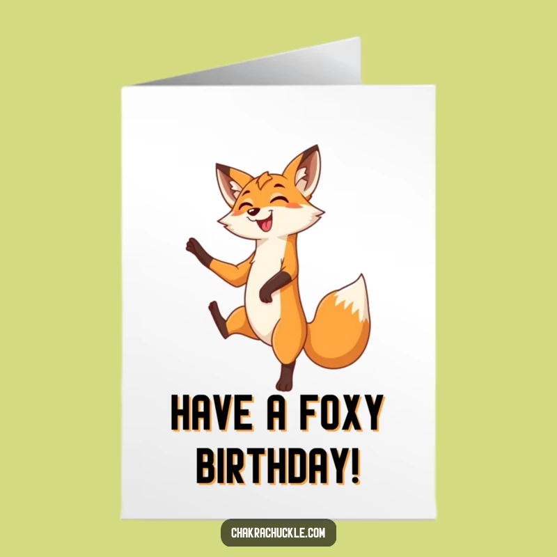 Free Printable Fox Tree Pose Birthday Card - Funny Yoga Downloadable Gift