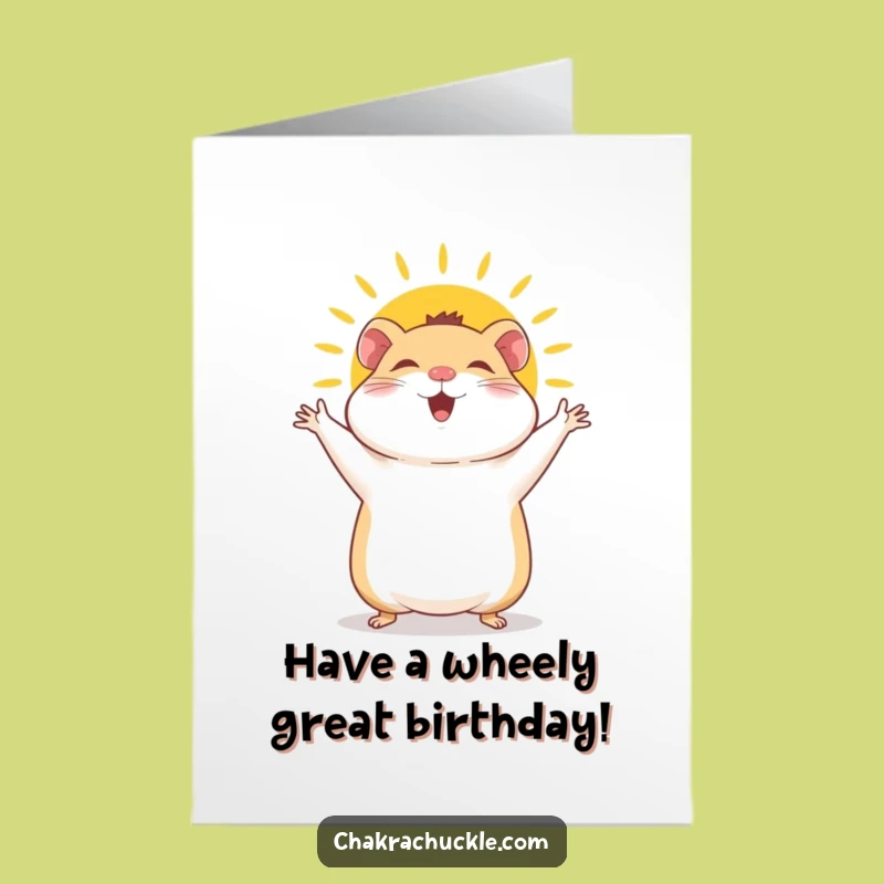 Free Printable Hamster Sun Salutation Birthday Card - Funny Yoga Downloadable Gift