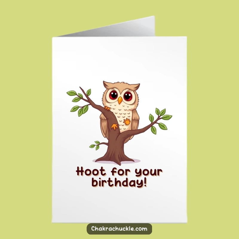 Free Printable Wobbling Owl Birthday Card - Funny Downloadable Gift for Nature Lovers