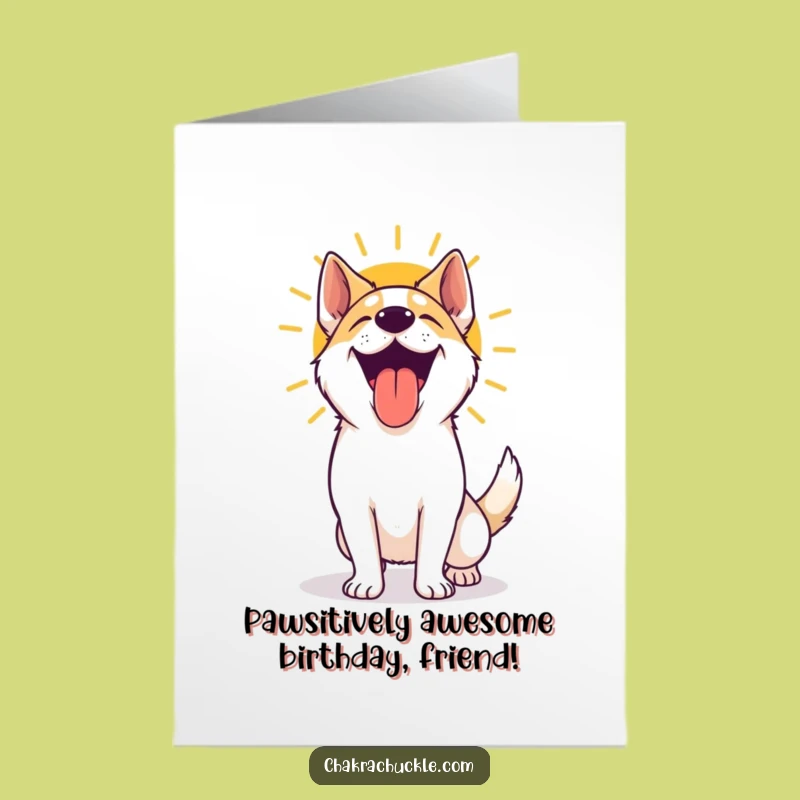 Free Printable Excited Dog Yoga Birthday Card - Hilarious Downloadable Gift for Humor Lovers