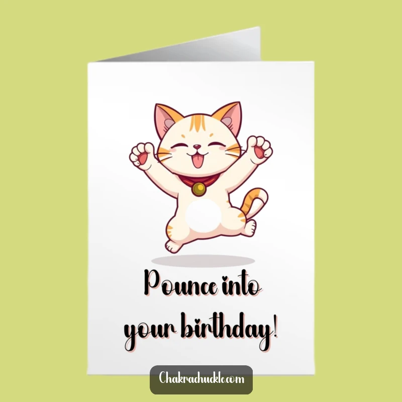 Free Printable Birthday Card: Funny Cat Warrior Pose Greeting Downloadable Gift