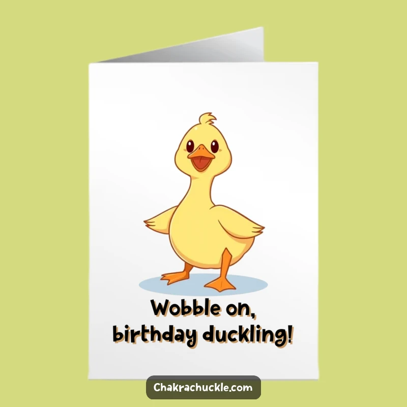 Free Printable Birthday Card: Wobbly Duck Yoga, Hilarious Humor for a Special Day!