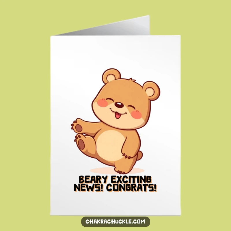 Free Printable Congrats Card: Giggling Bear Paw Balance Funny Downloadable Gift