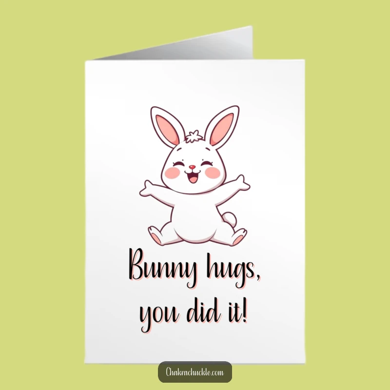 Free Printable Bunny Yoga Congrats Card: Downward Dog - Funny Downloadable Gift!