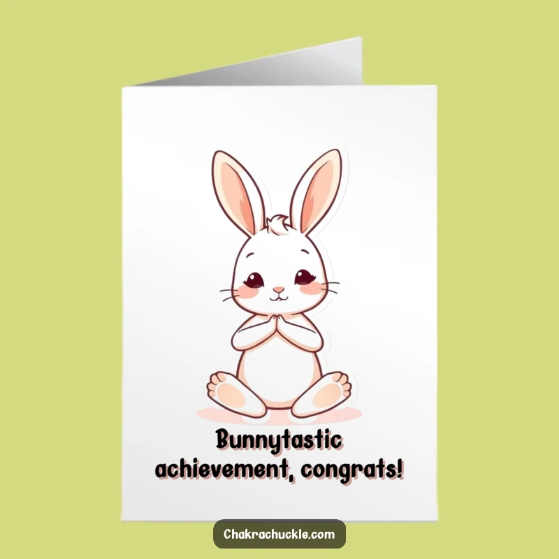 Free Printable Congrats Card: Yoga Bunny Pose for a Balanced Downloadable Gift