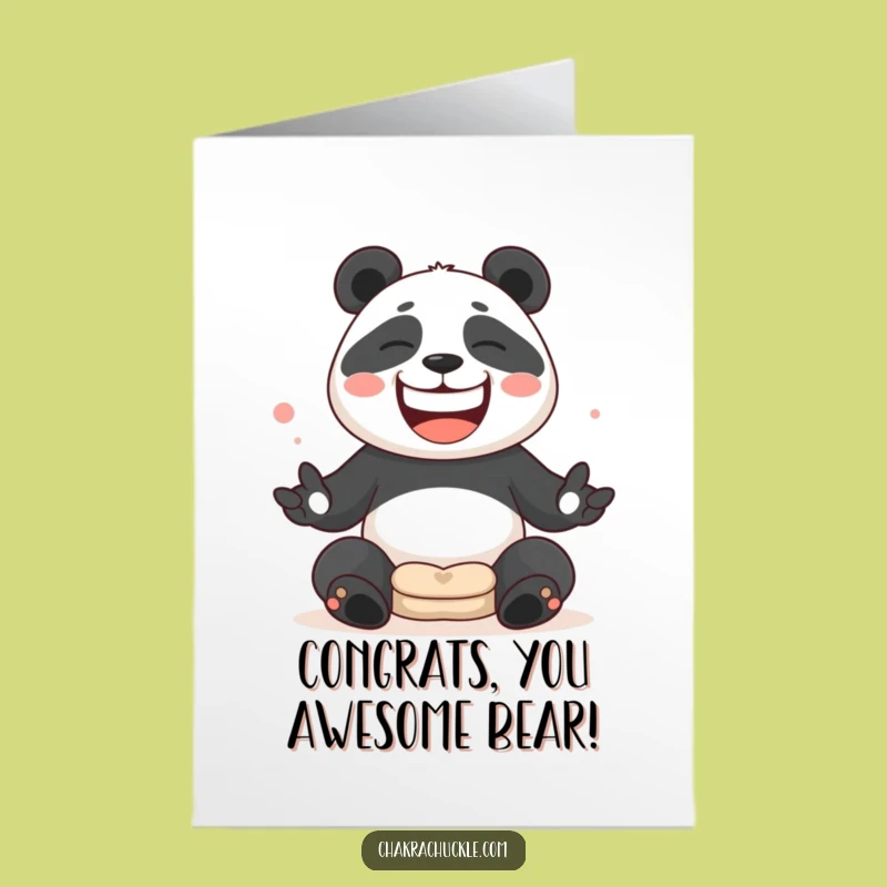 Free Printable Panda Juggling Congrats Card - Humorous Success Downloadable