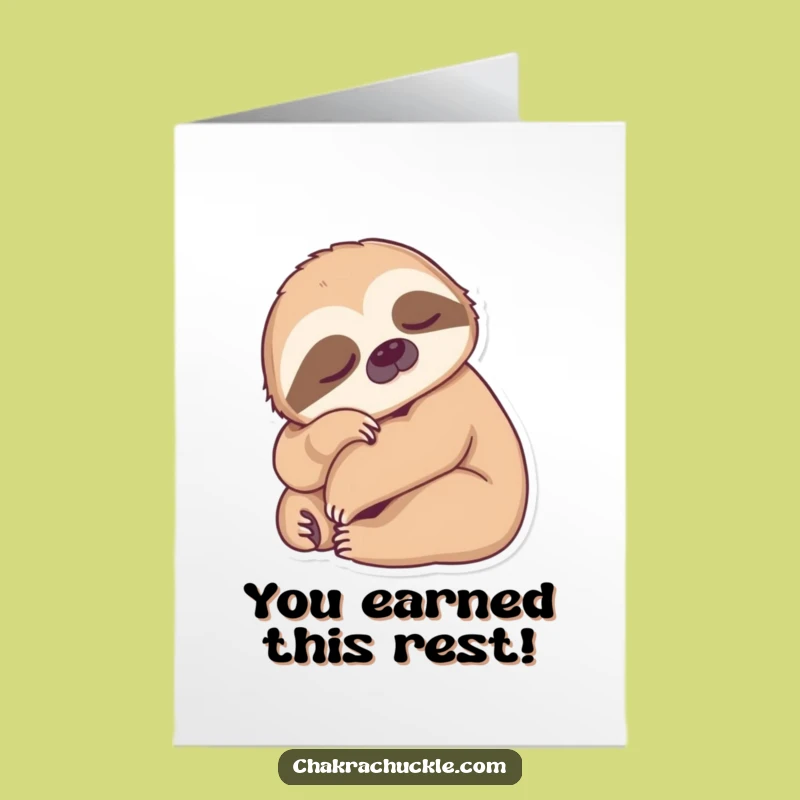 Free Printable Congrats Card: Funny Chill Sloth Message Downloadable Gift