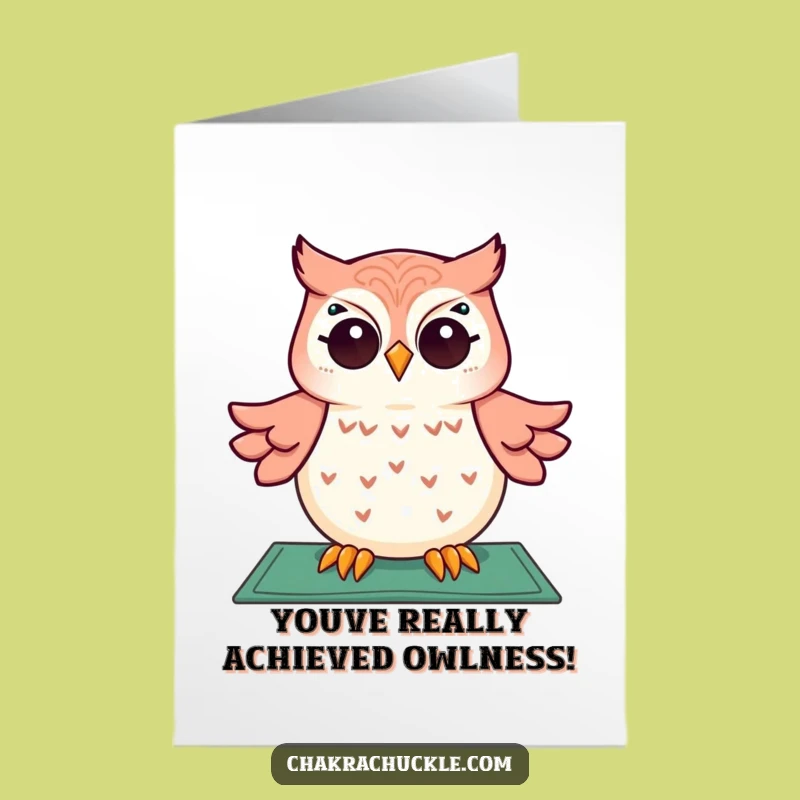 Free Printable Congrats Card: Giggling Owl Meditating - Funny Downloadable For Any Win