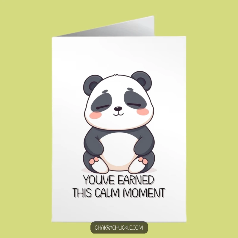Free Printable Congrats Card: Meditating Panda for a Calm Downloadable Gift