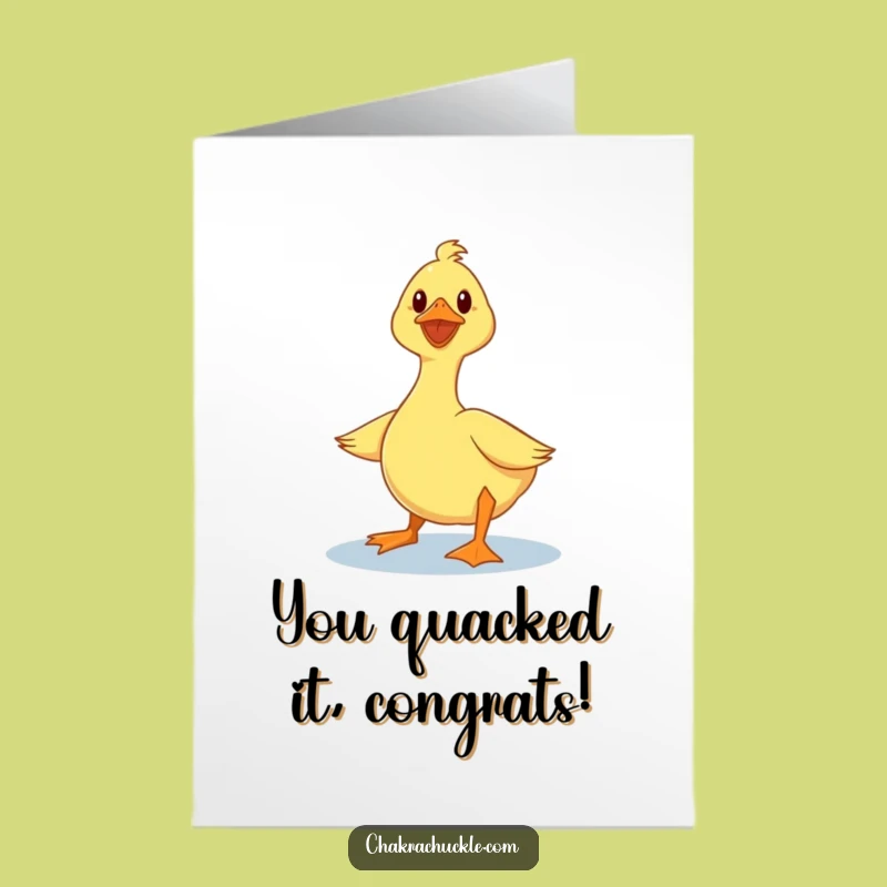 Free Printable Congratulations Card: Wobbly Duck Yoga, Celebrate with Laughter!