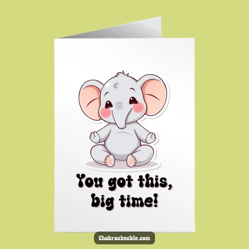 Free Printable Elephant Yoga Congrats Card - Peaceful Celebration Downloadable