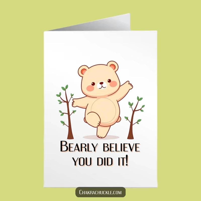 Free Printable Funny Congrats Card: Chubby Bear Balance - Unique Downloadable Gift