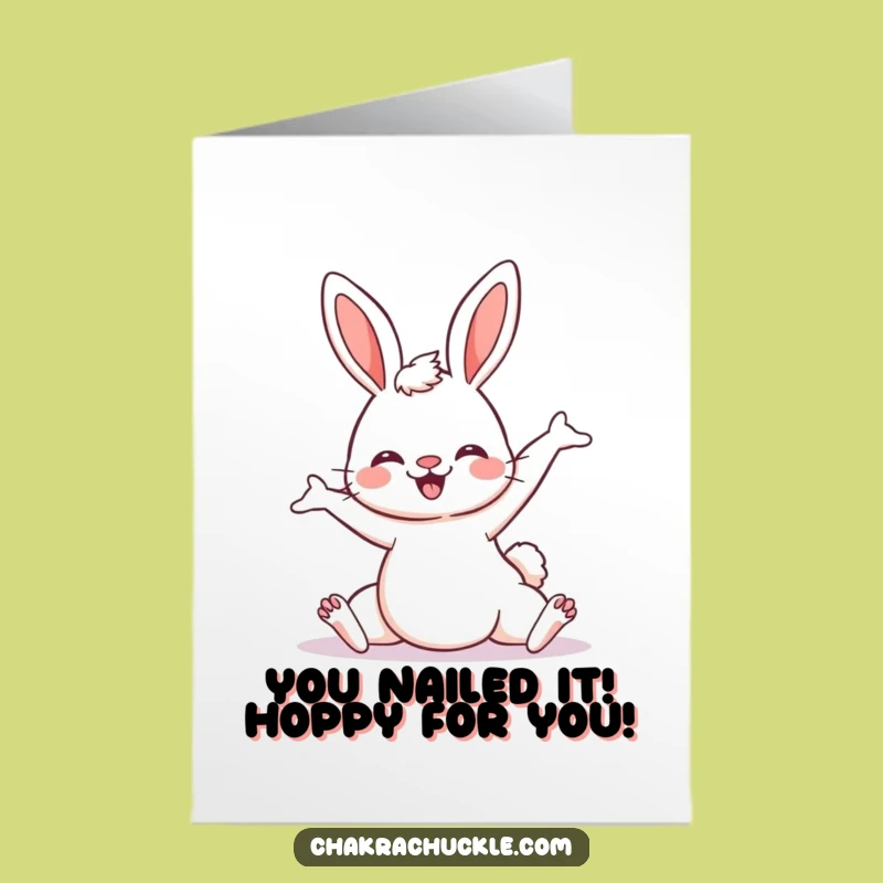 Free Printable Kawaii Bunny Yoga Card: Congratulations! Hilarious Downloadable Gift!