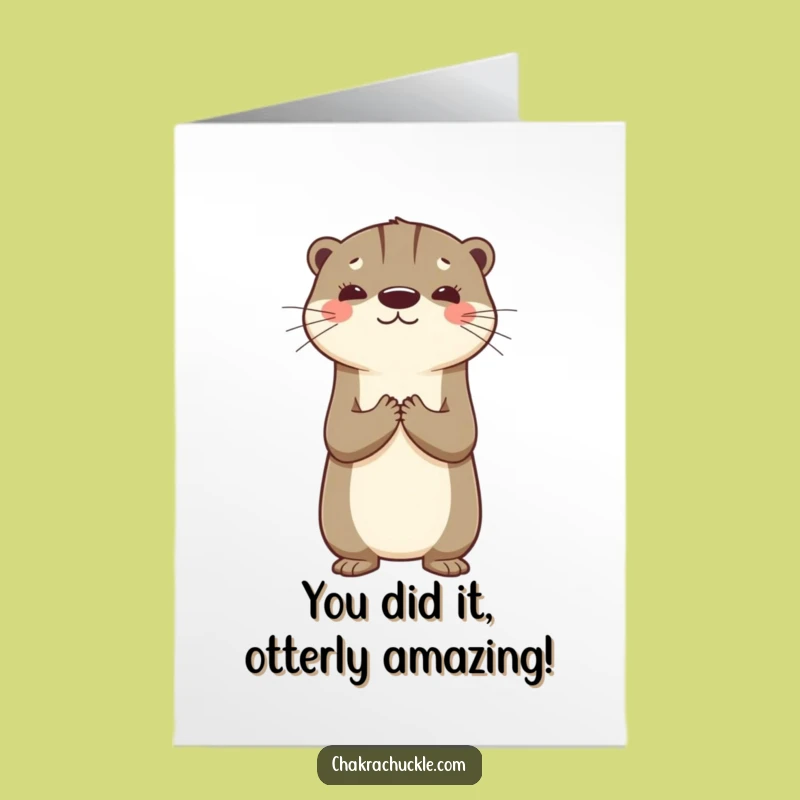 Free Printable Otter Congratulations Card: Funny Downloadable Gift for Big Wins