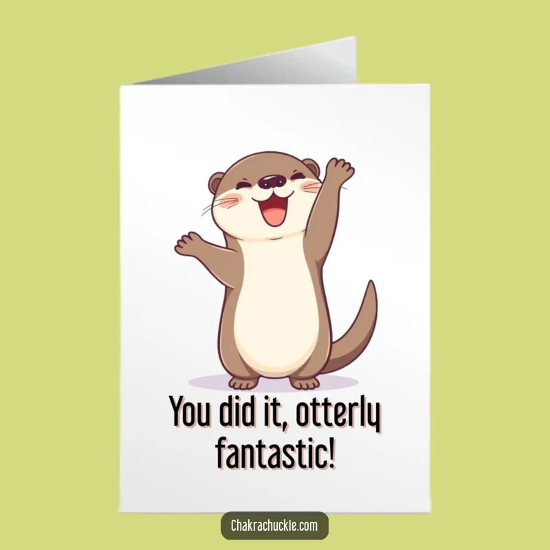 Free Printable Otter Handstand Congratulations Card - Funny Achievement Downloadable
