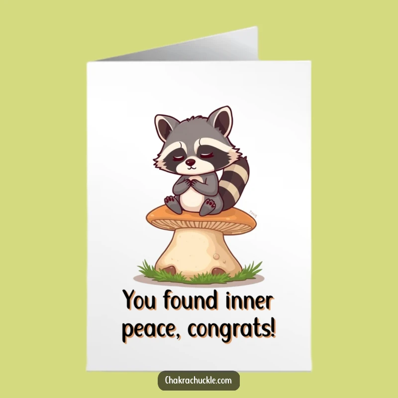 Free Printable Raccoon Zen Congrats Card - Funny Achievement Downloadable