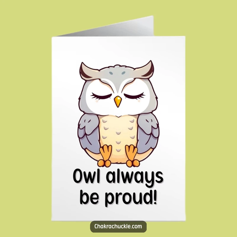 Free Printable Serene Congrats Card: Owl's Calmest Congratulations Ever
