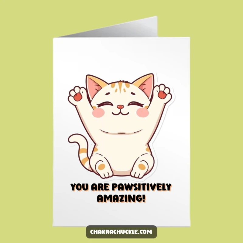 Free Printable Cat Yoga Congrats Card - Happy Celebration Downloadable