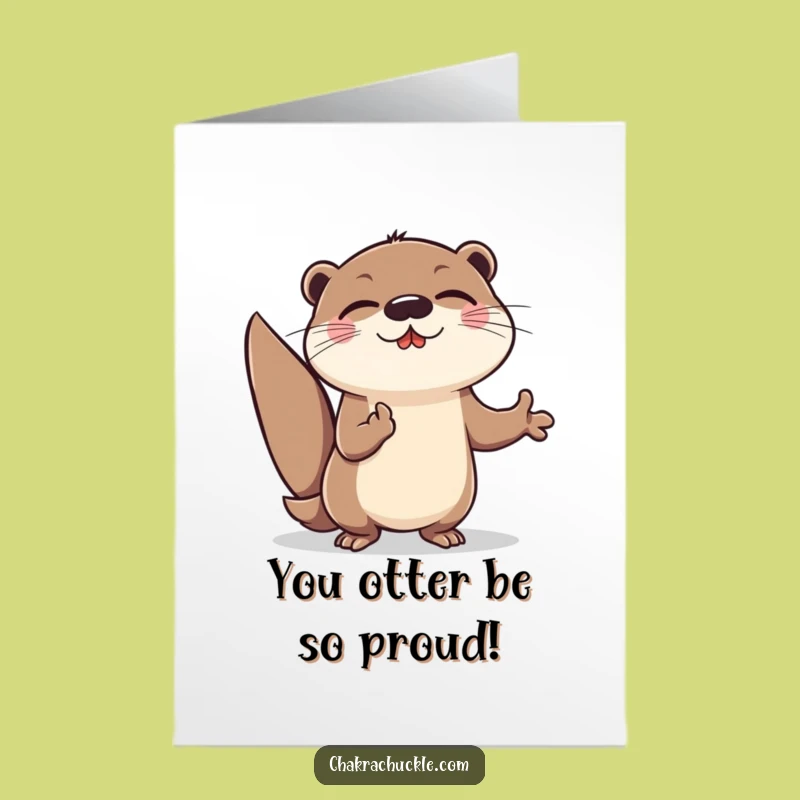 Free Printable Otter Meditation Congrats Card: Energetic, Funny Downloadable Gift