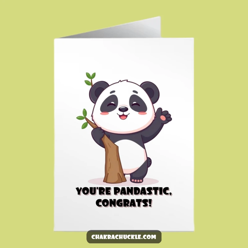 Free Printable Funny Congrats Card: Wobbly Panda Yoga - Unique Downloadable Gift