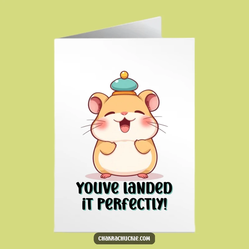 Free Printable Congrats Card: Hamster's Zen Balance - Funny Downloadable Success