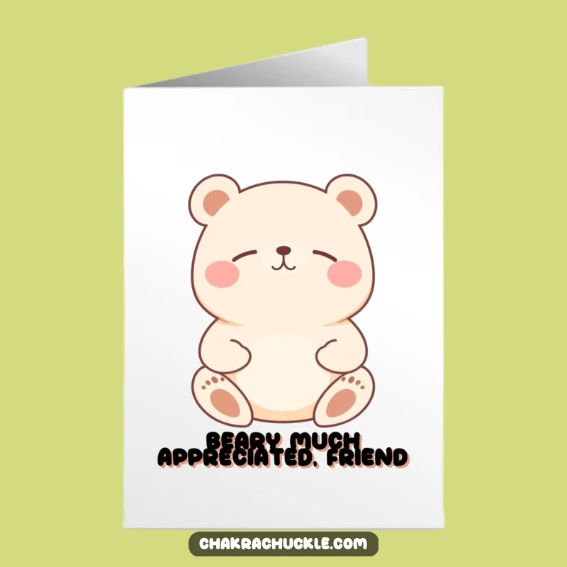 Free Printable Bear Meditation Thank You Card: Peaceful, Funny Downloadable Gift