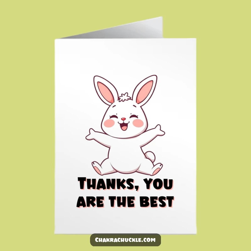 Free Printable Bunny Yoga Thank You Card: Downward Dog - Funny Downloadable Gift!