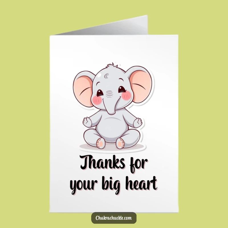 Free Printable Elephant Yoga Thank You Card - Grateful Downloadable Message