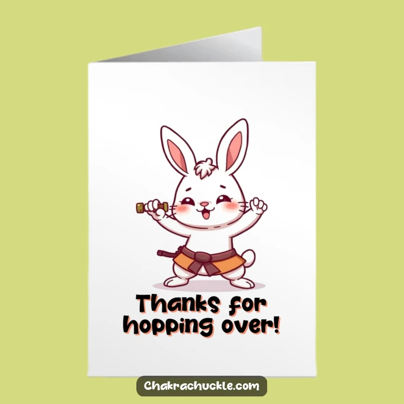 Free Printable Funny Thank You Card: Rabbit's Grateful Wobble!