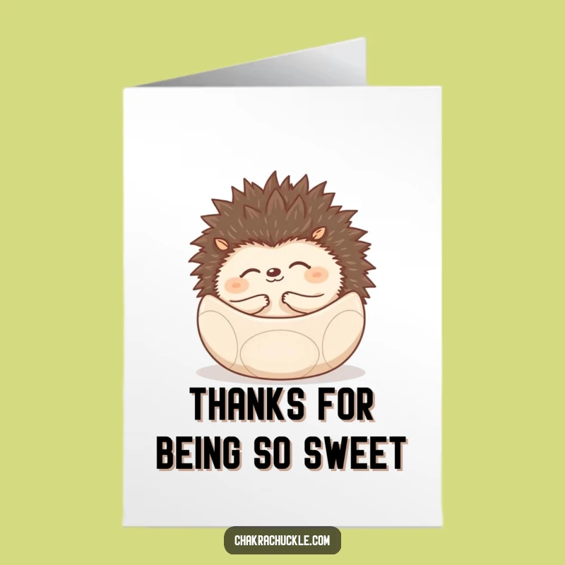 Free Printable Hedgehog Thank You Card: Peaceful Rolled-Up Gratitude Funny Downloadable Gift