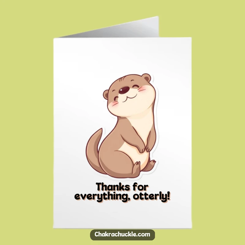 Free Printable Otter Thank You Card - Twisty Appreciation Downloadable Gift