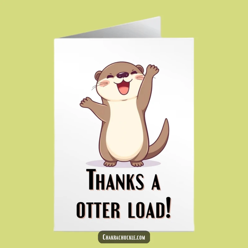 Free Printable Otter Thank You Card - Whimsical Handstand Downloadable Gift