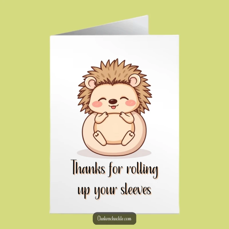 Free Printable Thank You Card: Grateful Hedgehog Zen - Funny Downloadable Appreciation