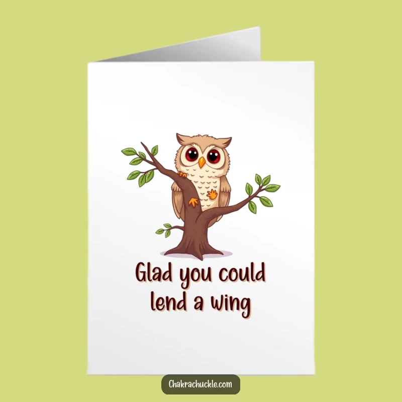Free Printable Thank You Owl Yoga Card - Hilarious Downloadable Appreciation Gift