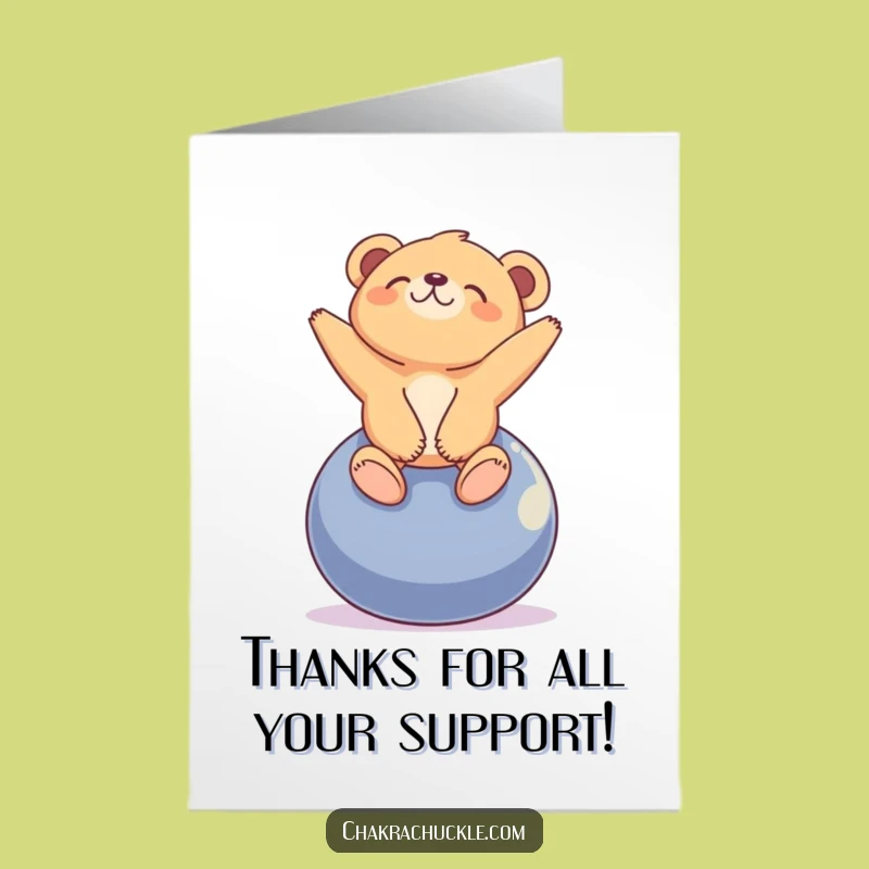 Free Printable Thank You Card: Blissful Bear Yoga Funny Gift