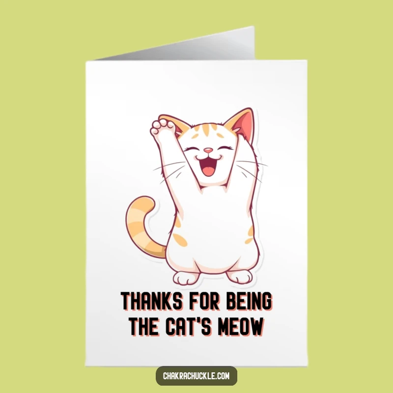 Funny Free Printable Cat Thank You Card: Arch Pose - Downloadable Gift
