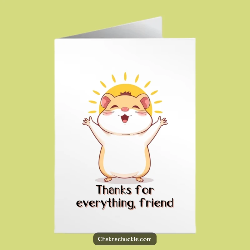 Free Printable Hamster Sun Salutation Thank You Card - Funny Gratitude Gift