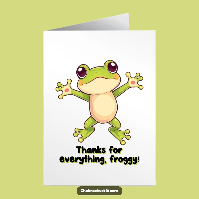 Free Printable Frog Thank You Card: Funny Downloadable Gift for Appreciation