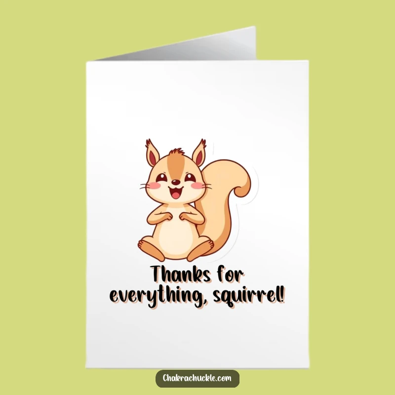 Free Printable Thank You Card: Squirrel Meditation Funny Downloadable Greeting Gift