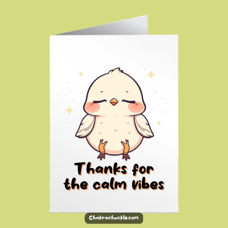 Free Printable Thank You Card: Chirpy Sparrow Meditation Funny Downloadable Gift