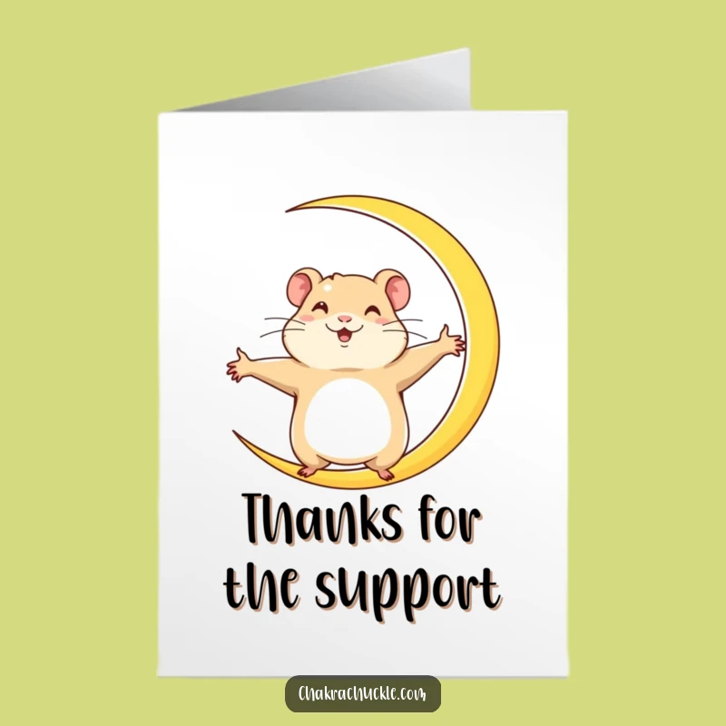 Free Printable Hamster Crescent Moon Thank You Card - Funny Gratitude